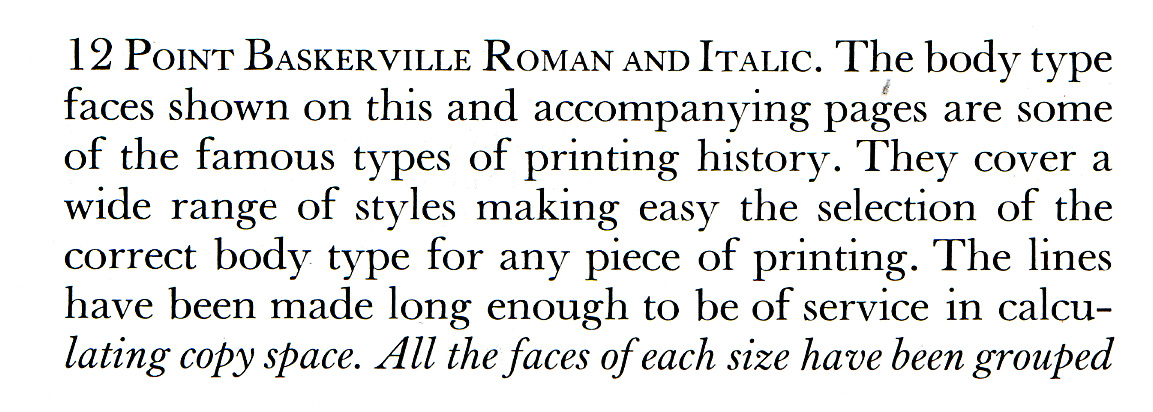 voorbeeld van het Baskerville lettertype