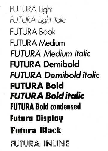 voorbeeld van het Futura lettertype