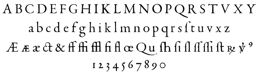 voorbeeld van het Garamond lettertype